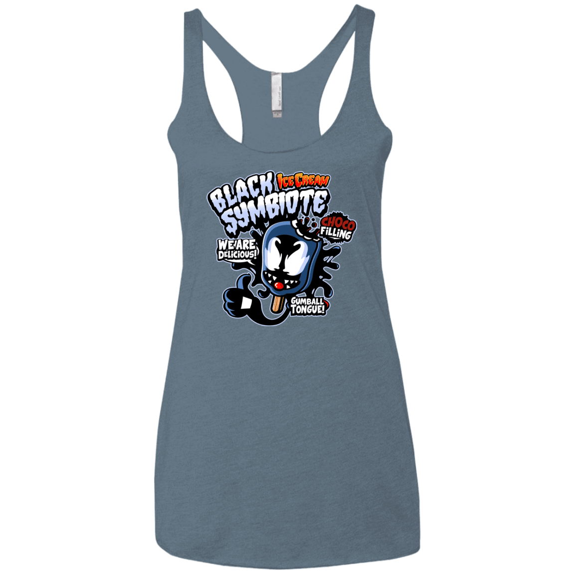 T-Shirts Indigo / X-Small Black Symbiote Ice Cream Women's Triblend Racerback Tank