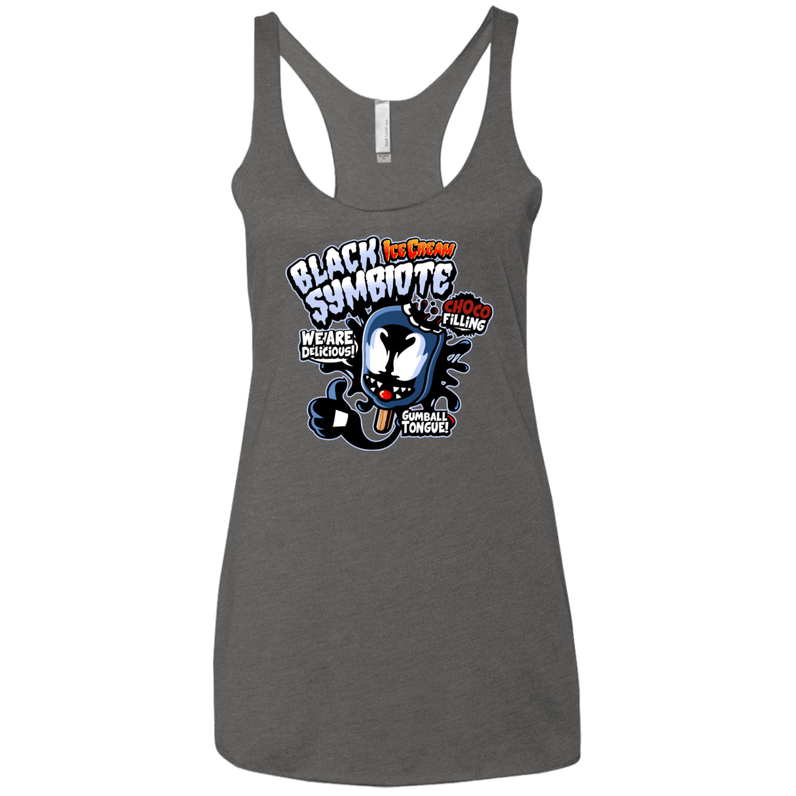 T-Shirts Premium Heather / X-Small Black Symbiote Ice Cream Women's Triblend Racerback Tank