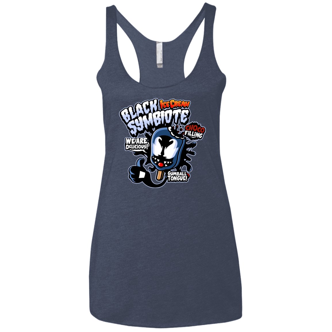 T-Shirts Vintage Navy / X-Small Black Symbiote Ice Cream Women's Triblend Racerback Tank