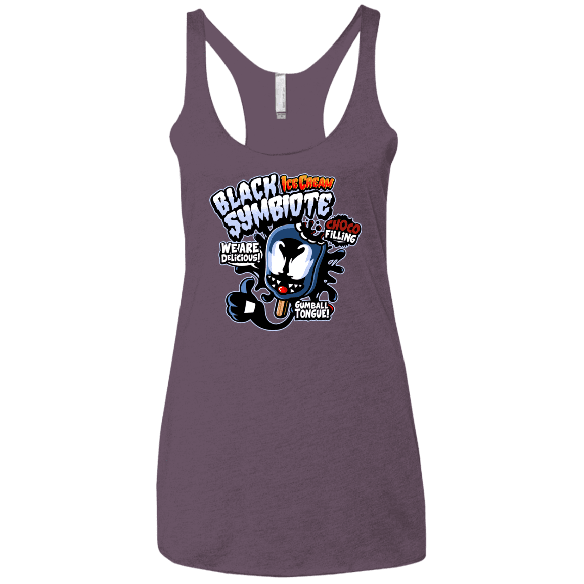 T-Shirts Vintage Purple / X-Small Black Symbiote Ice Cream Women's Triblend Racerback Tank