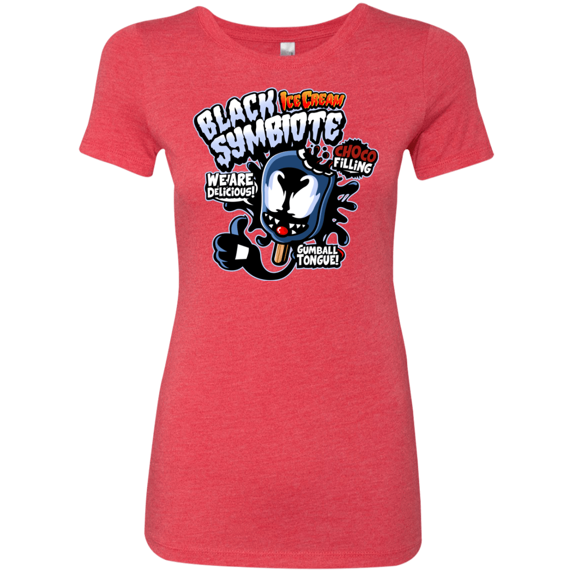 T-Shirts Vintage Red / S Black Symbiote Ice Cream Women's Triblend T-Shirt