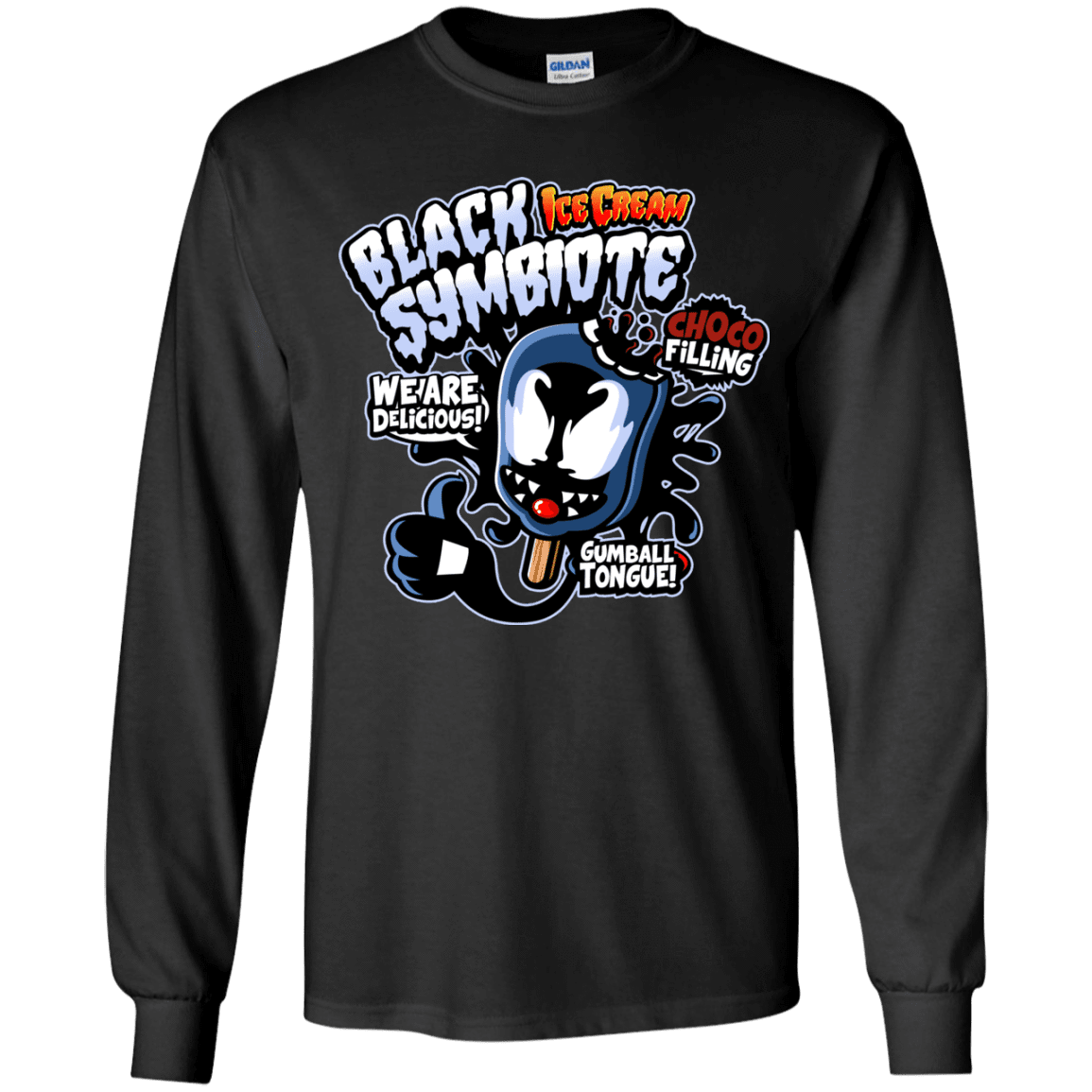 T-Shirts Black / YS Black Symbiote Ice Cream Youth Long Sleeve T-Shirt