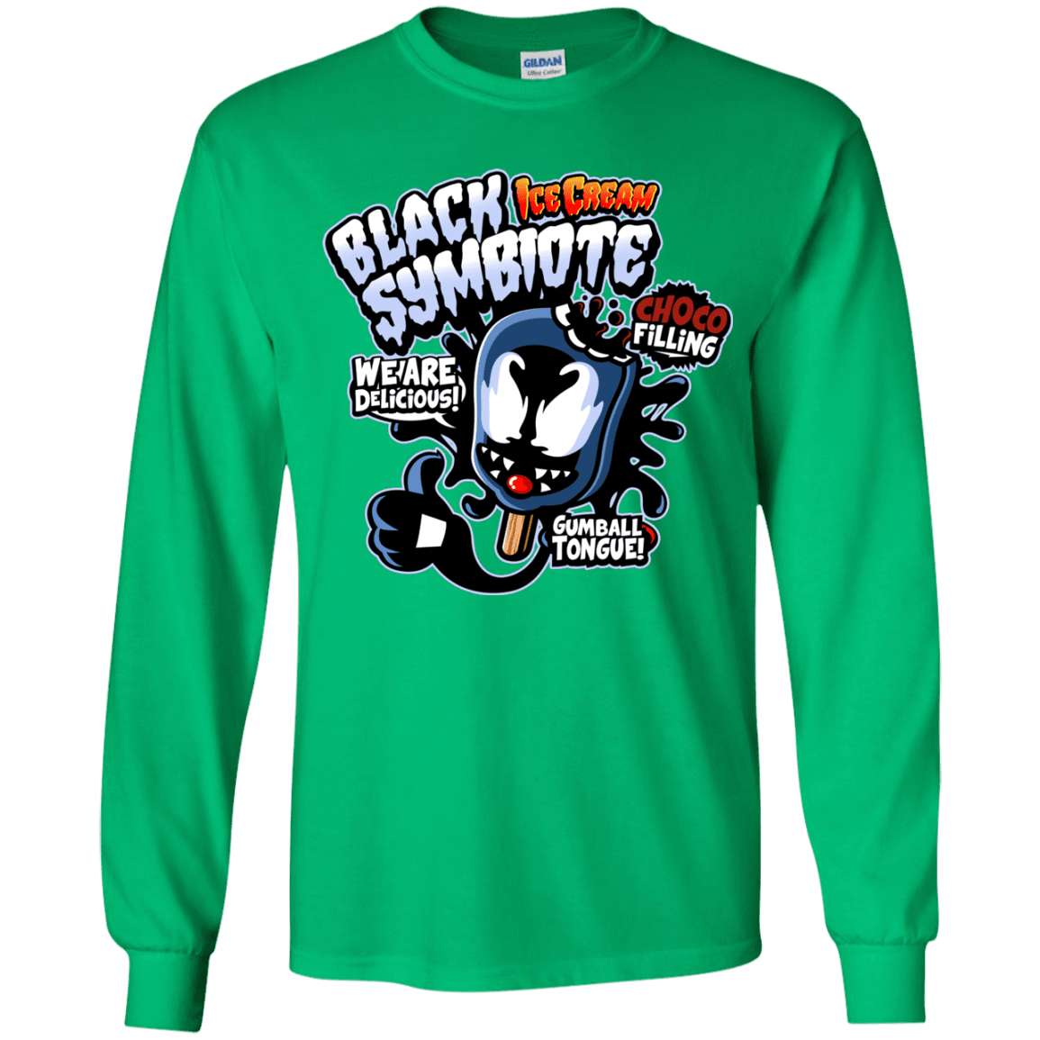 T-Shirts Irish Green / YS Black Symbiote Ice Cream Youth Long Sleeve T-Shirt