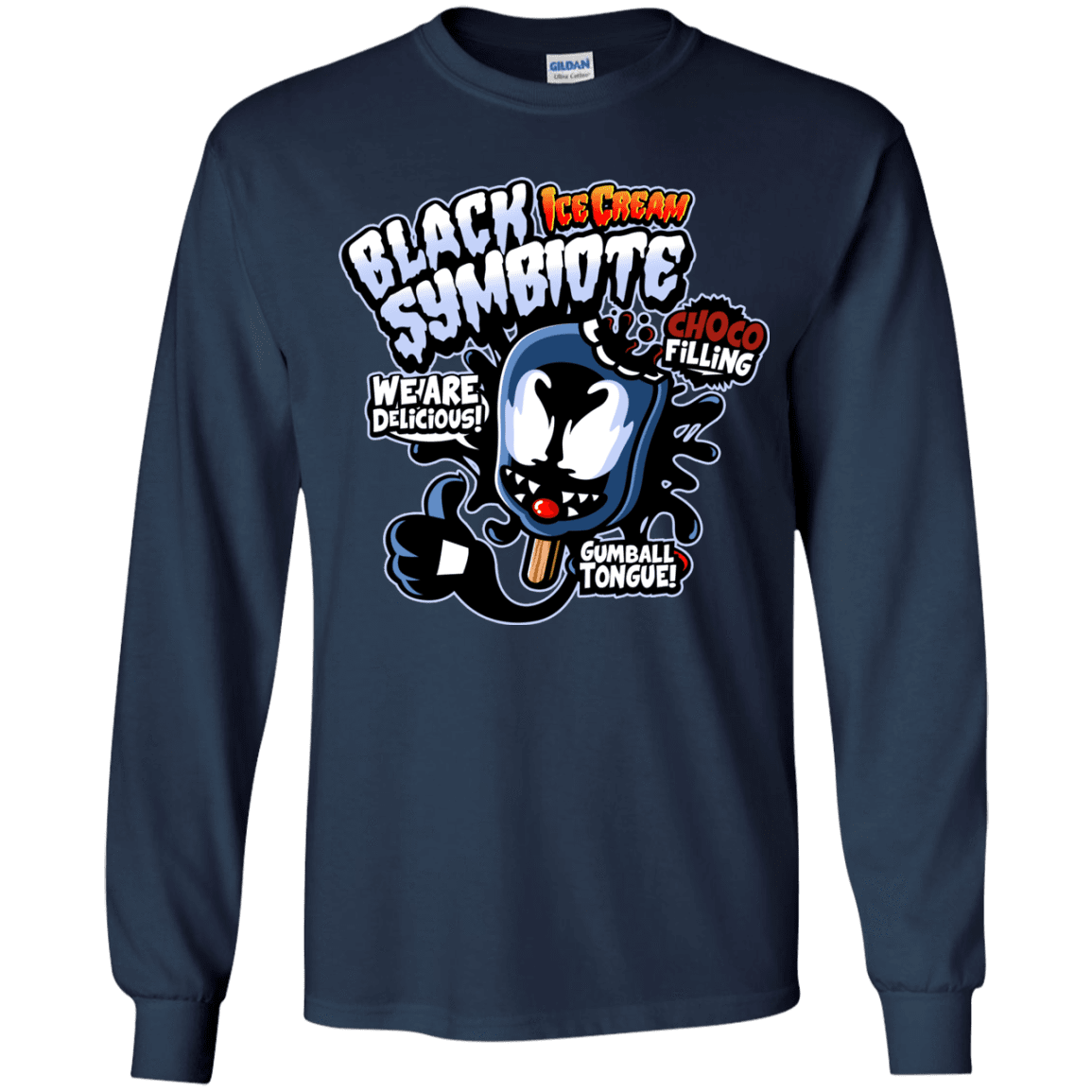 T-Shirts Navy / YS Black Symbiote Ice Cream Youth Long Sleeve T-Shirt