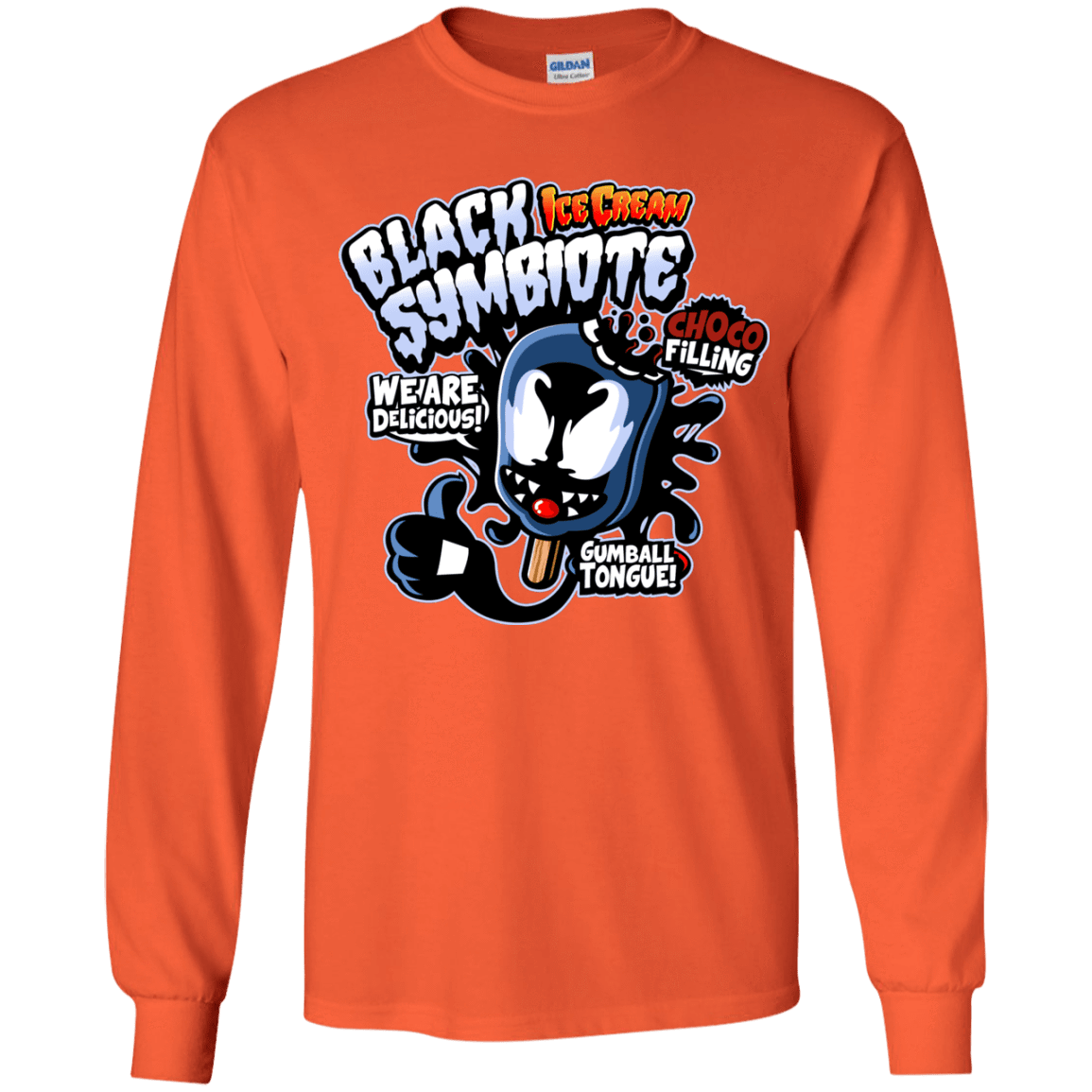 T-Shirts Orange / YS Black Symbiote Ice Cream Youth Long Sleeve T-Shirt