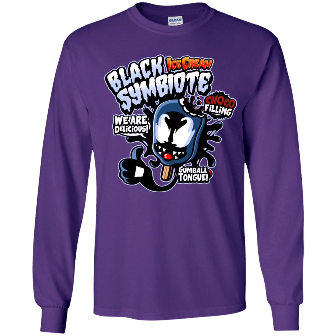 T-Shirts Purple / YS Black Symbiote Ice Cream Youth Long Sleeve T-Shirt