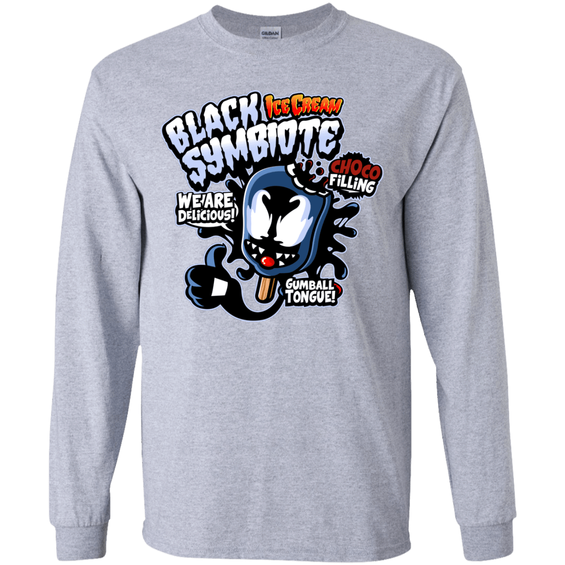 T-Shirts Sport Grey / YS Black Symbiote Ice Cream Youth Long Sleeve T-Shirt