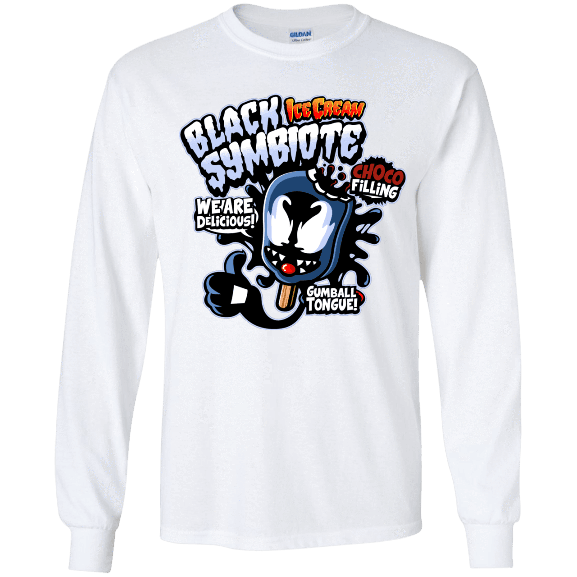 T-Shirts White / YS Black Symbiote Ice Cream Youth Long Sleeve T-Shirt