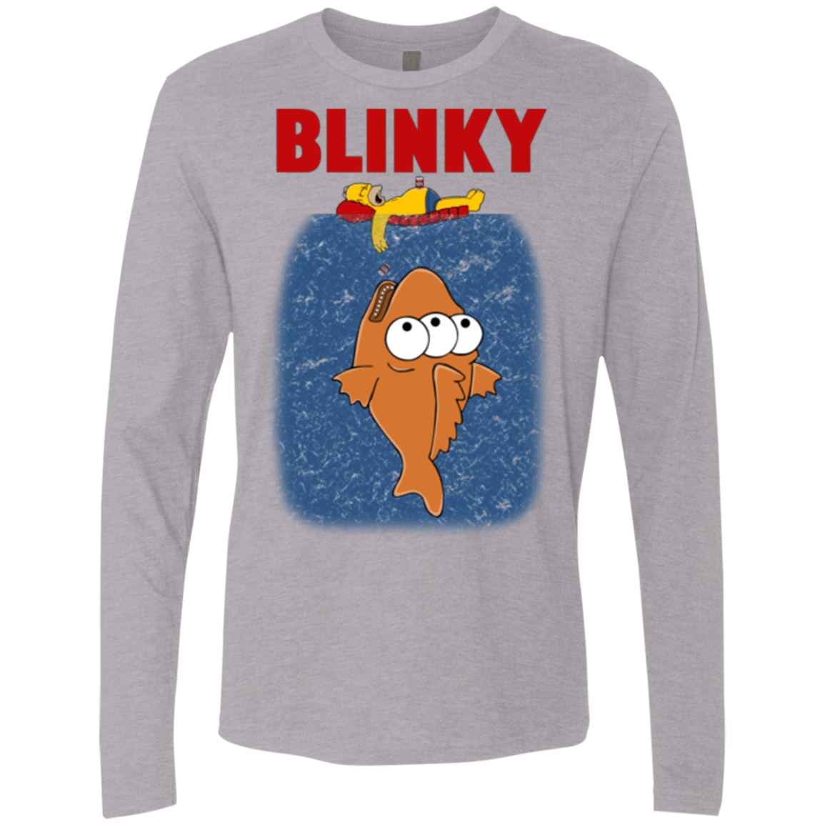 T-Shirts Heather Grey / Small Blinky Jaws Men's Premium Long Sleeve