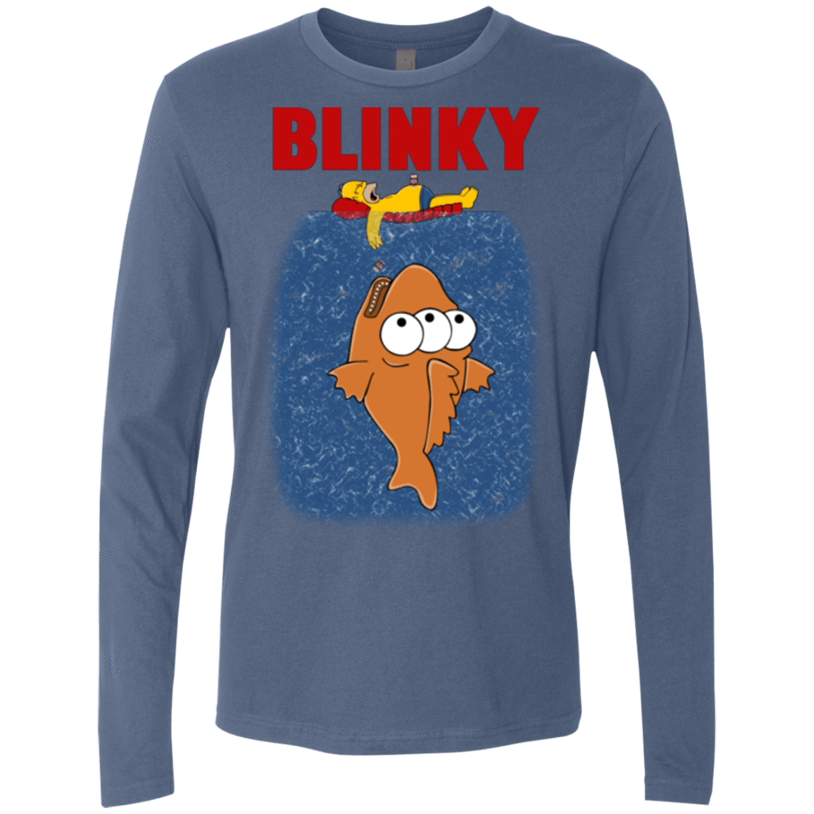 T-Shirts Indigo / Small Blinky Jaws Men's Premium Long Sleeve