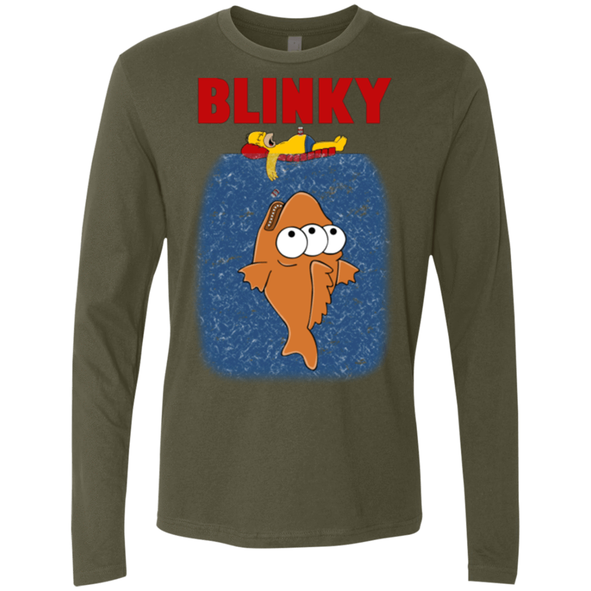 T-Shirts Military Green / Small Blinky Jaws Men's Premium Long Sleeve