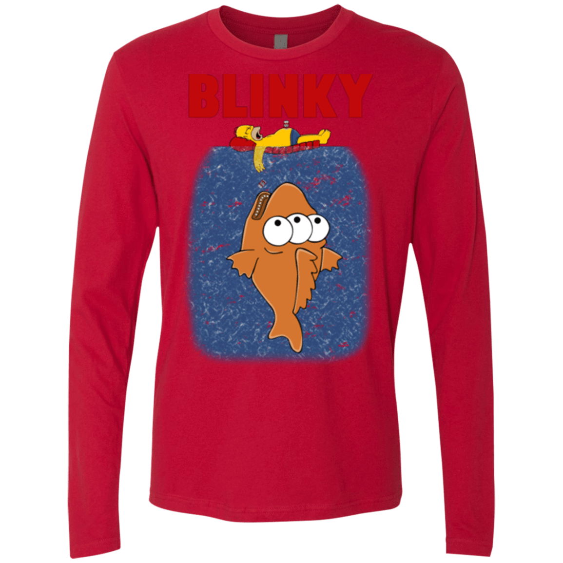T-Shirts Red / Small Blinky Jaws Men's Premium Long Sleeve