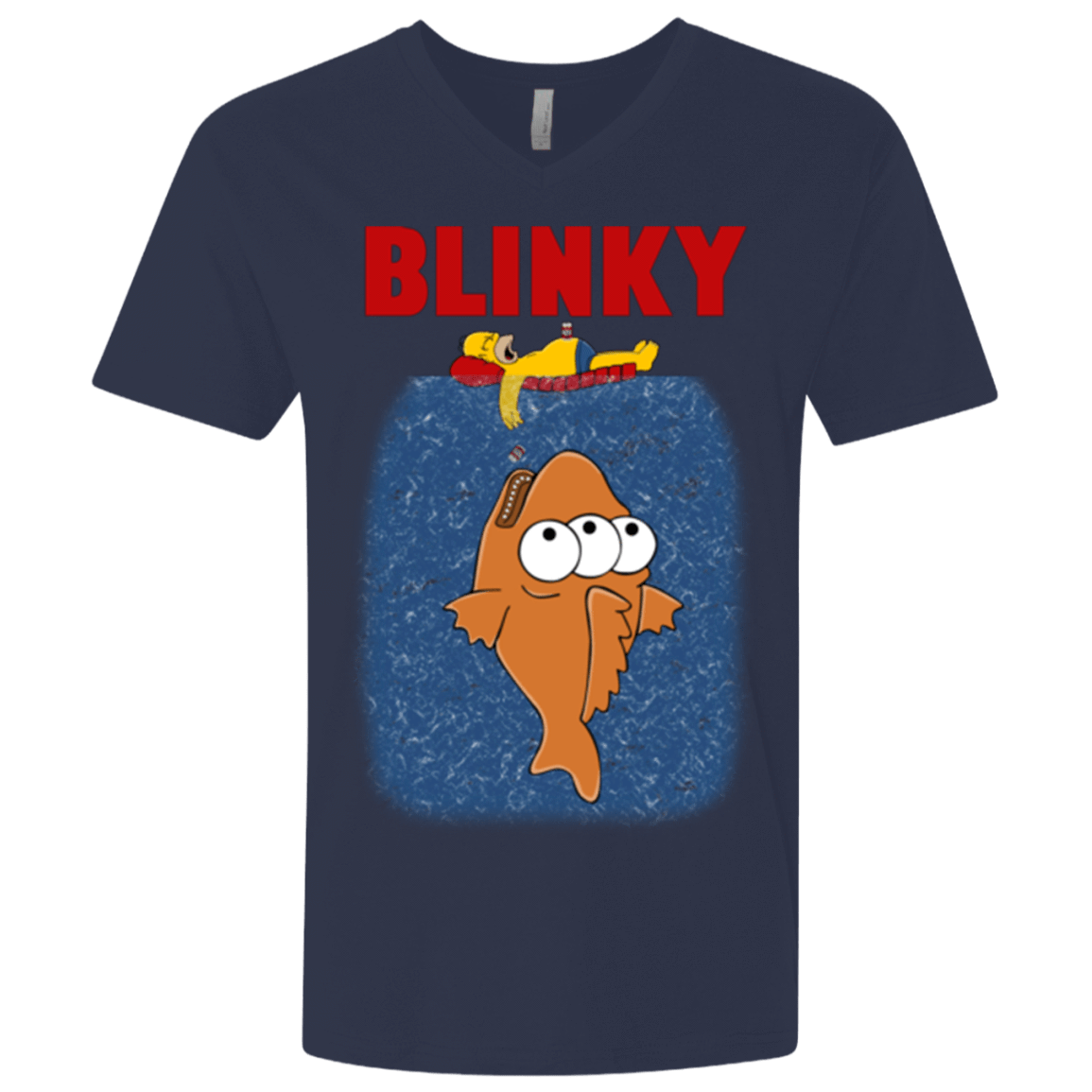 T-Shirts Midnight Navy / X-Small Blinky Jaws Men's Premium V-Neck