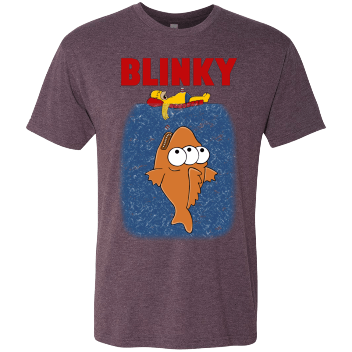T-Shirts Vintage Purple / Small Blinky Jaws Men's Triblend T-Shirt