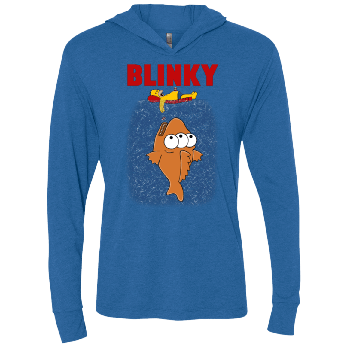 Blinky Jaws Triblend Long Sleeve Hoodie Tee