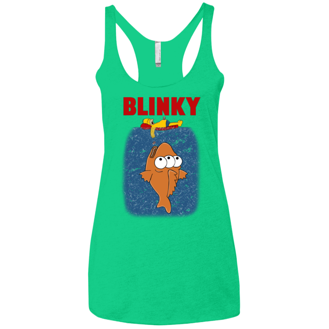 T-Shirts Envy / X-Small Blinky Jaws Women's Triblend Racerback Tank