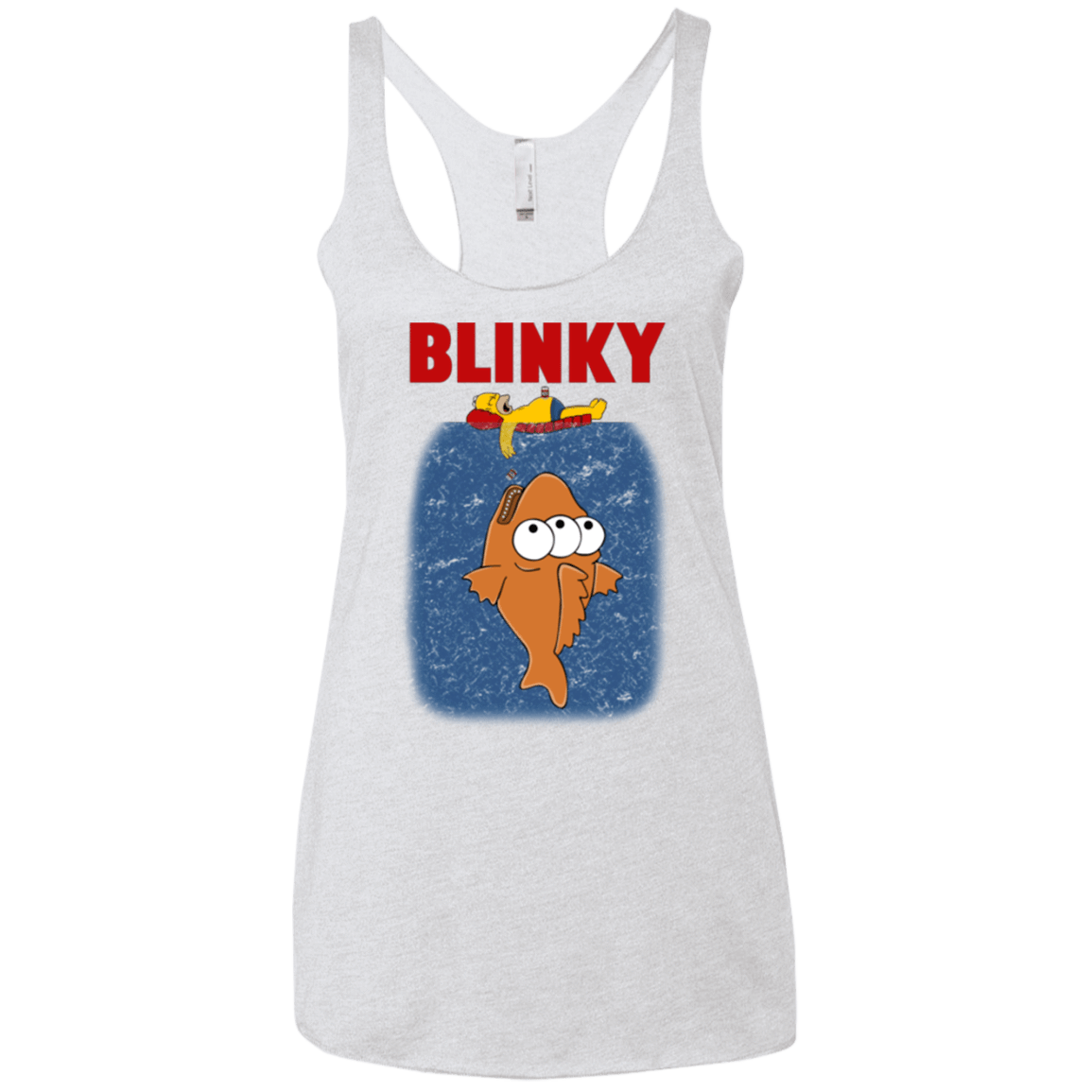 T-Shirts Heather White / X-Small Blinky Jaws Women's Triblend Racerback Tank
