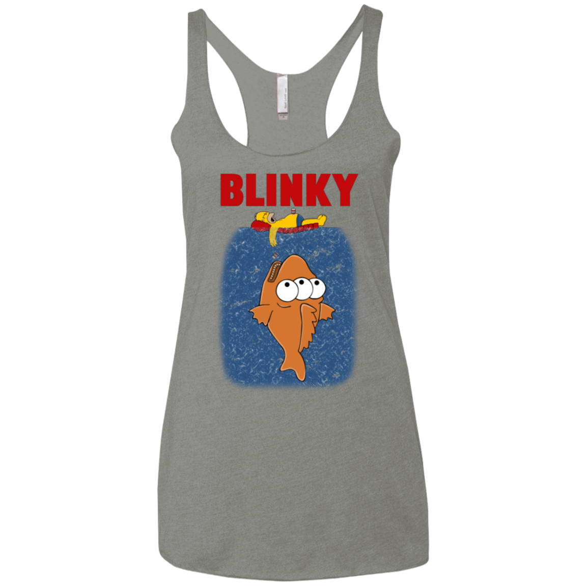 T-Shirts Venetian Grey / X-Small Blinky Jaws Women's Triblend Racerback Tank
