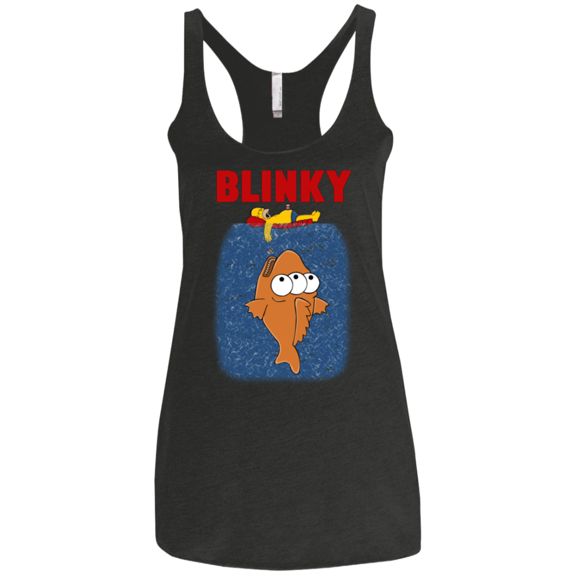 T-Shirts Vintage Black / X-Small Blinky Jaws Women's Triblend Racerback Tank
