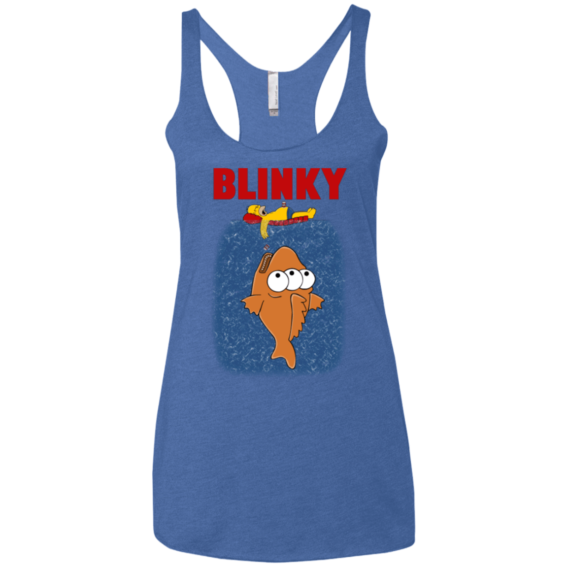 T-Shirts Vintage Royal / X-Small Blinky Jaws Women's Triblend Racerback Tank