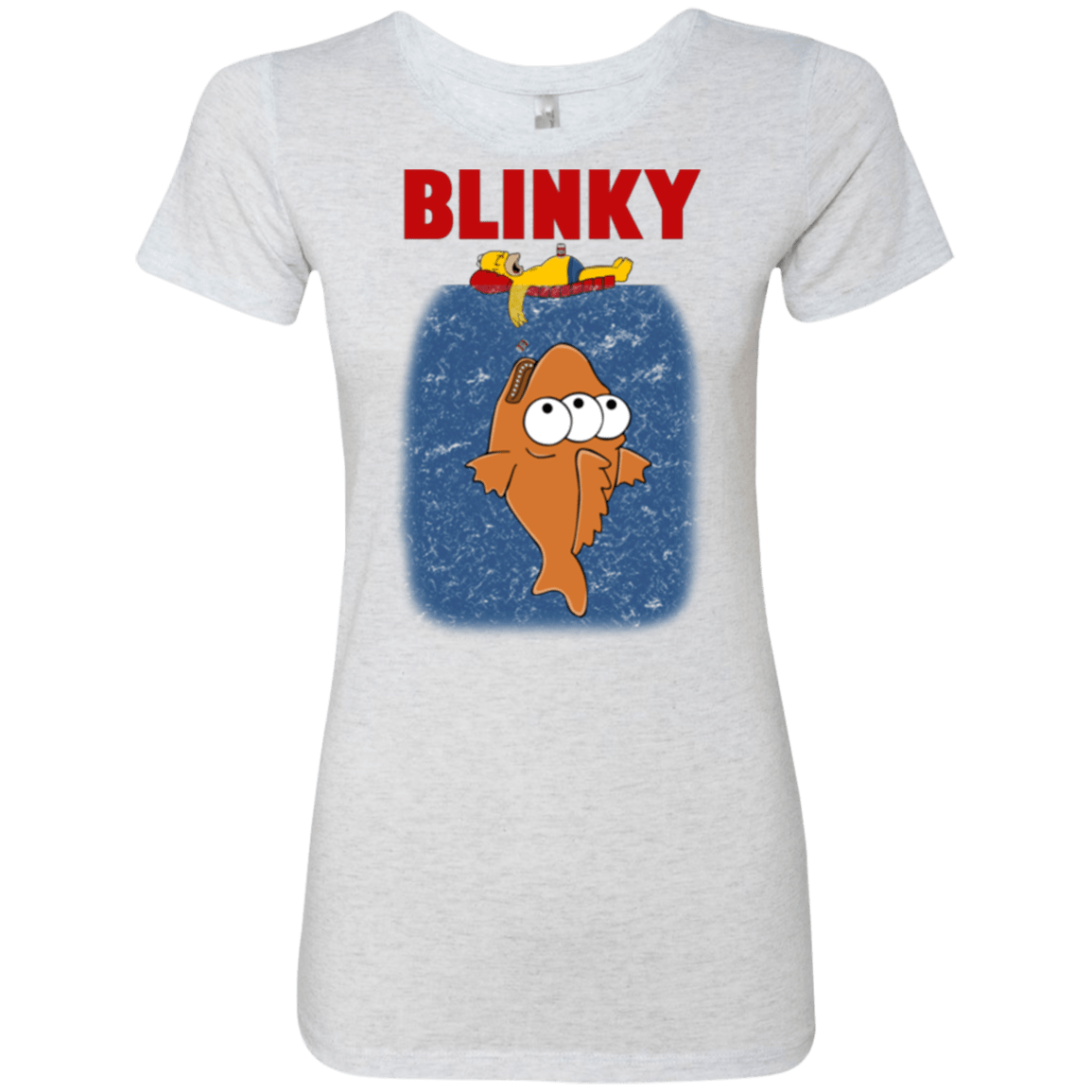T-Shirts Heather White / Small Blinky Jaws Women's Triblend T-Shirt