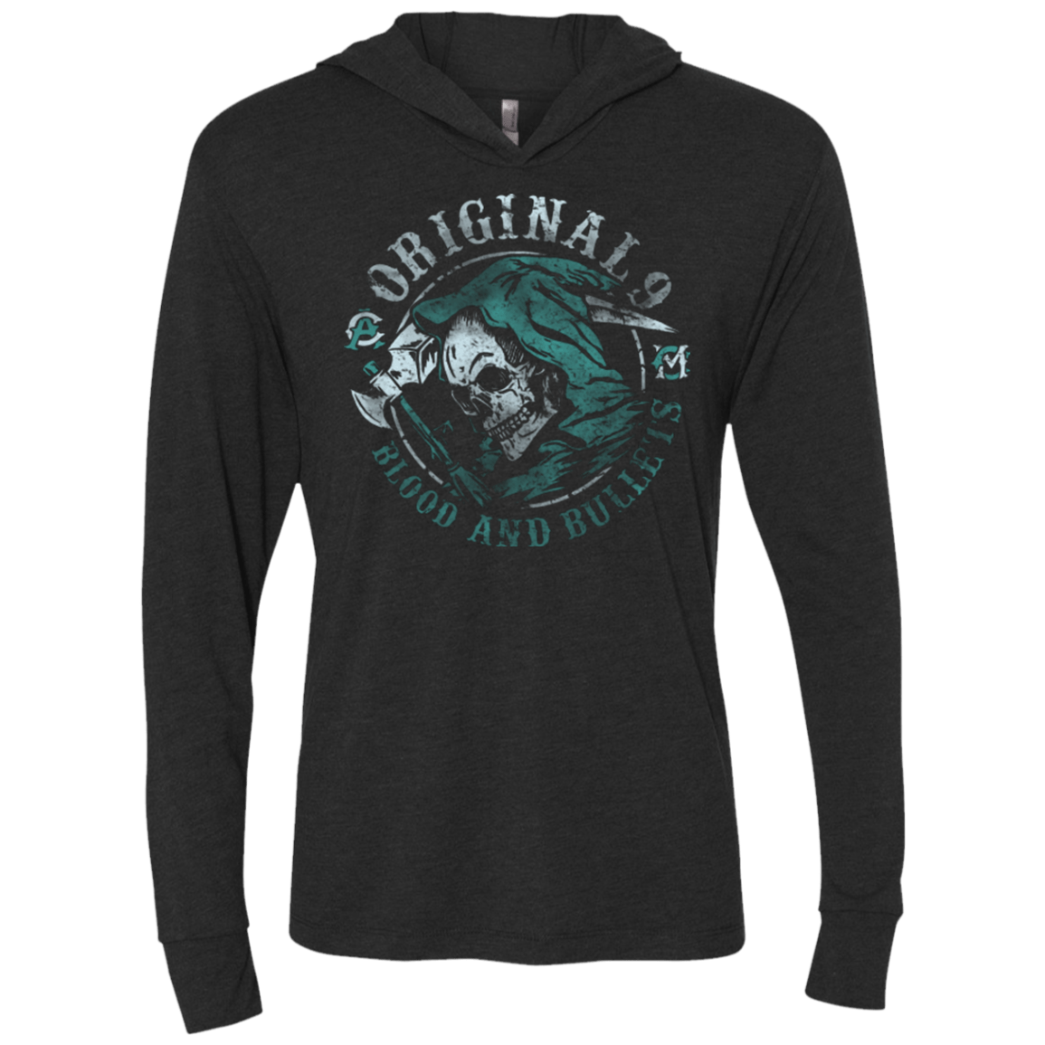 T-Shirts Vintage Black / X-Small Blood and Bullets Triblend Long Sleeve Hoodie Tee