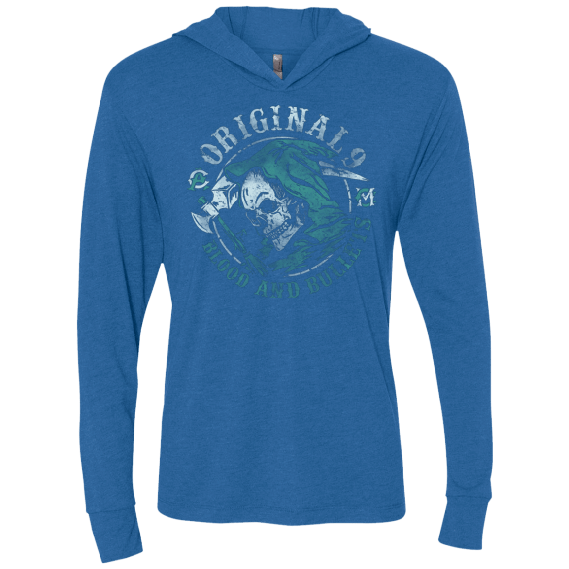 T-Shirts Vintage Royal / X-Small Blood and Bullets Triblend Long Sleeve Hoodie Tee