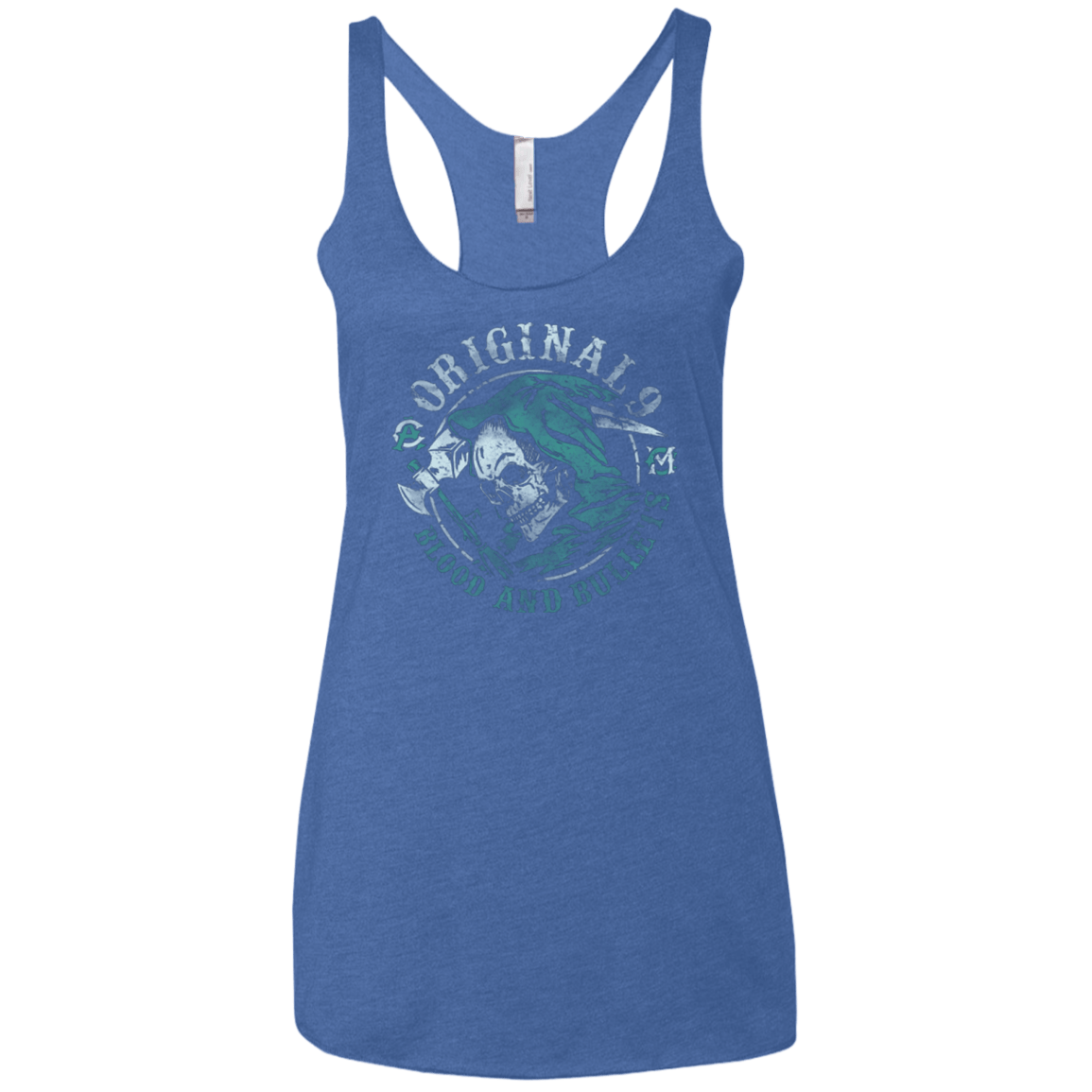 T-Shirts Vintage Royal / X-Small Blood and Bullets Women's Triblend Racerback Tank
