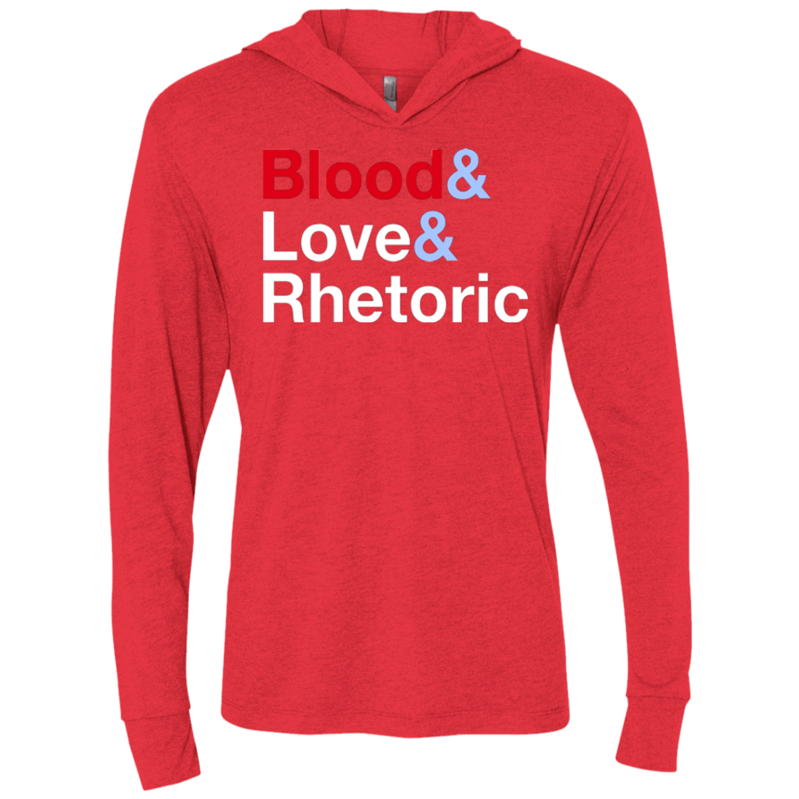 T-Shirts Vintage Red / X-Small Blood Love Rhetoric Triblend Long Sleeve Hoodie Tee