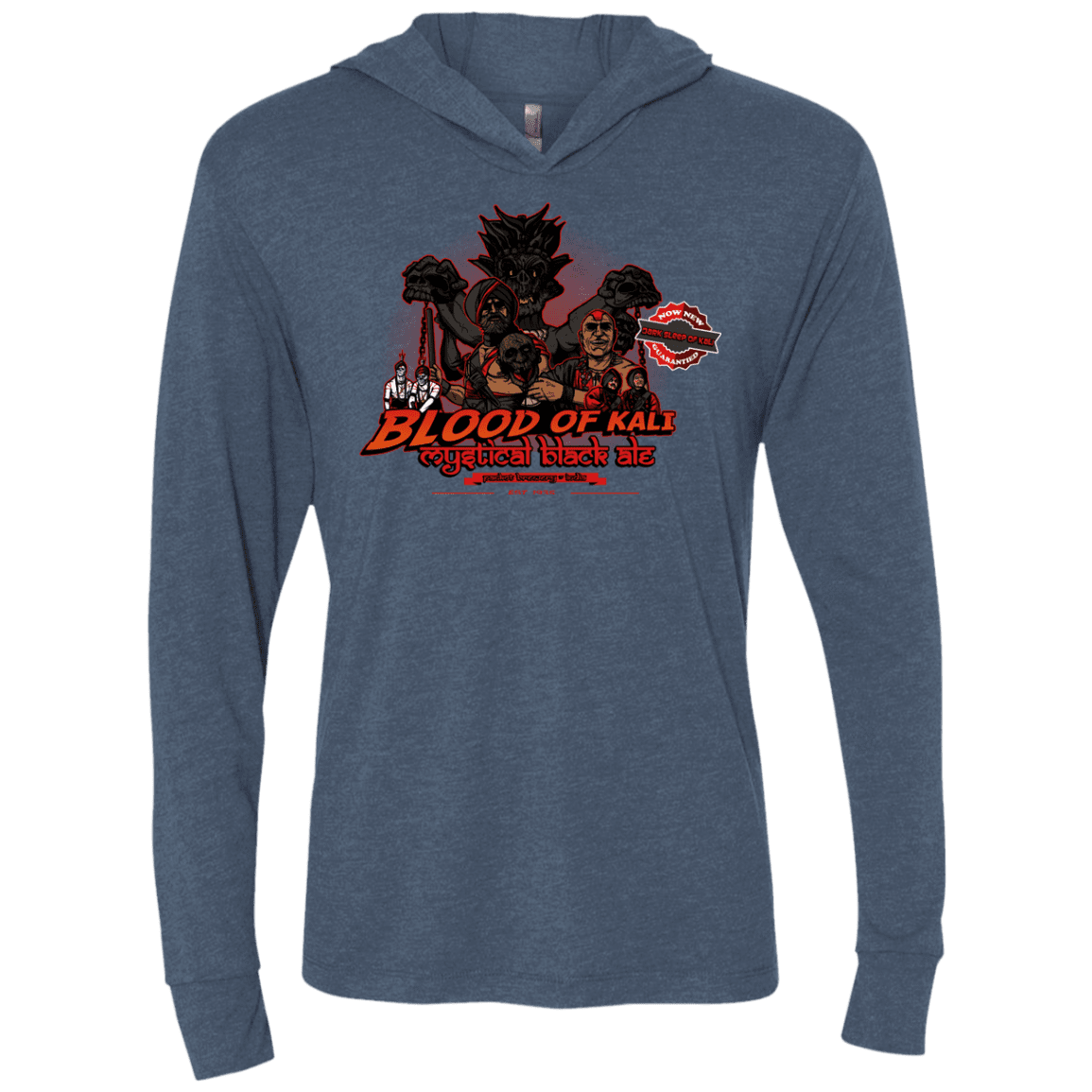 T-Shirts Indigo / X-Small Blood Of Kali Triblend Long Sleeve Hoodie Tee