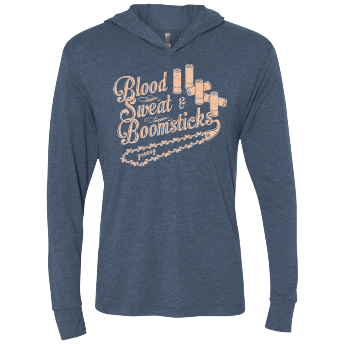 T-Shirts Indigo / X-Small Blood Sweat & Boomsticks Triblend Long Sleeve Hoodie Tee