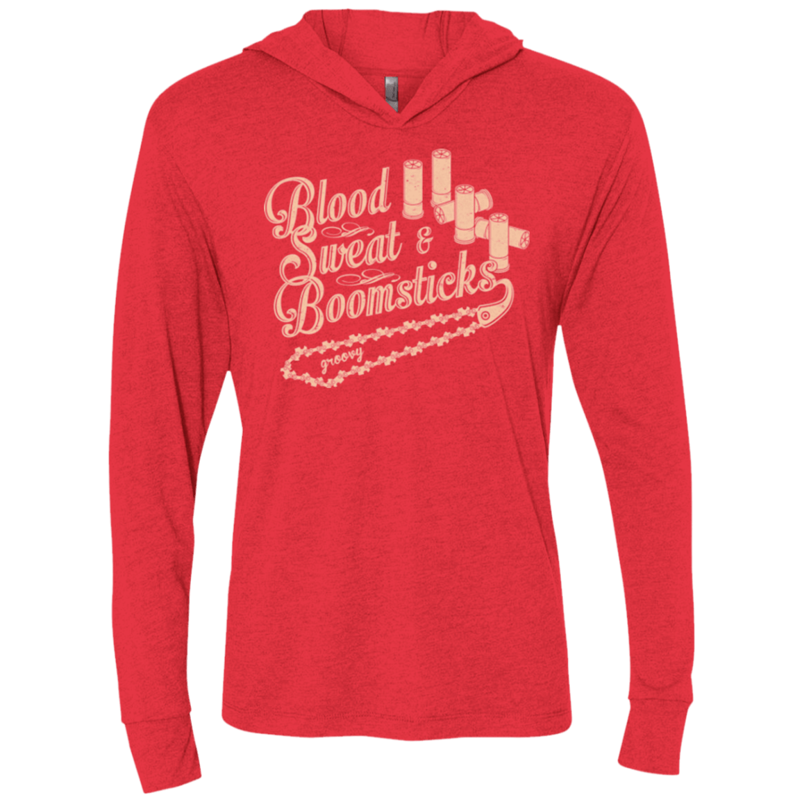 T-Shirts Vintage Red / X-Small Blood Sweat & Boomsticks Triblend Long Sleeve Hoodie Tee