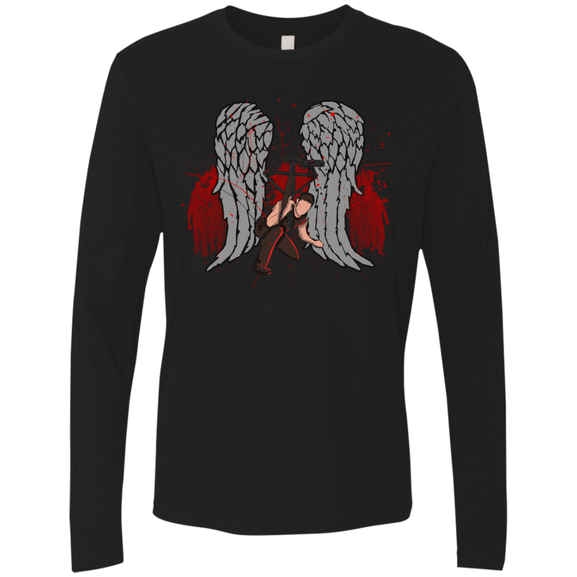 T-Shirts Black / Small Bloody Wings Dixon Men's Premium Long Sleeve
