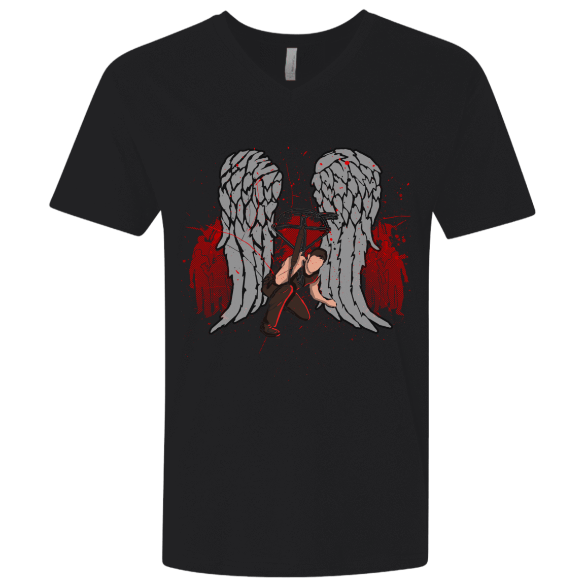 T-Shirts Black / X-Small Bloody Wings Dixon Men's Premium V-Neck