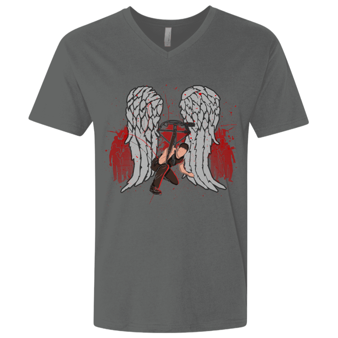 T-Shirts Heavy Metal / X-Small Bloody Wings Dixon Men's Premium V-Neck