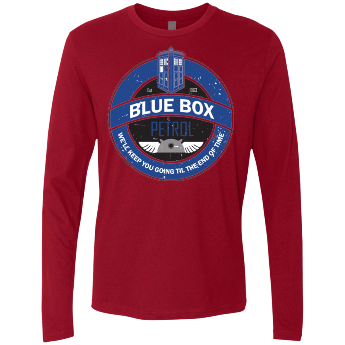 T-Shirts Cardinal / Small Blue Box V7(1) Men's Premium Long Sleeve