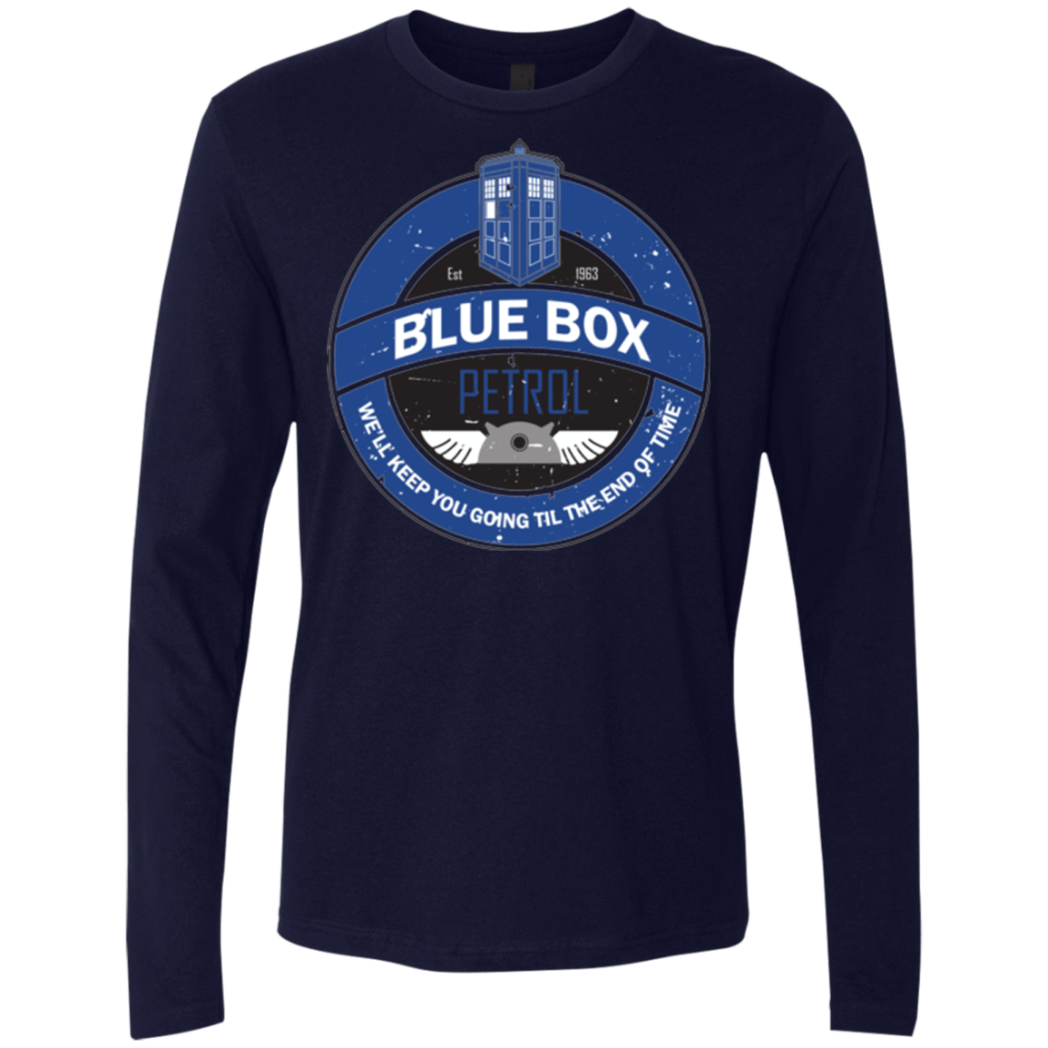 T-Shirts Midnight Navy / Small Blue Box V7(1) Men's Premium Long Sleeve