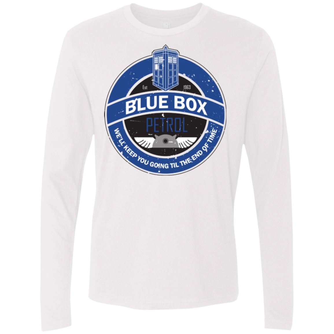 T-Shirts White / Small Blue Box V7(1) Men's Premium Long Sleeve