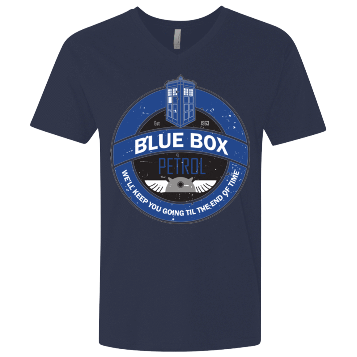 T-Shirts Midnight Navy / X-Small Blue Box V7(1) Men's Premium V-Neck