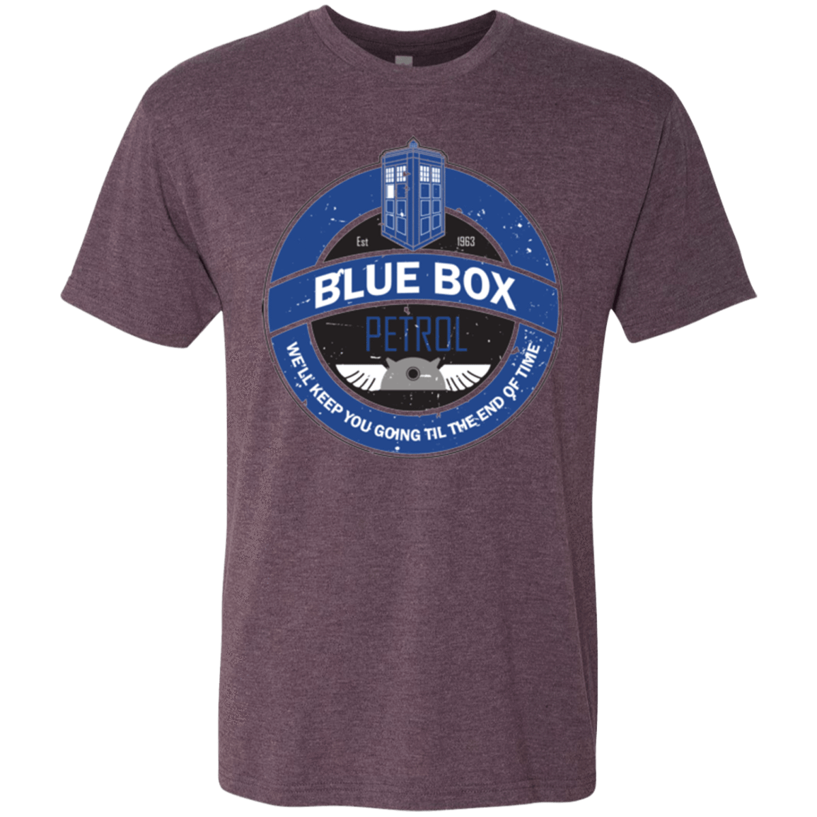 T-Shirts Vintage Purple / Small Blue Box V7(1) Men's Triblend T-Shirt