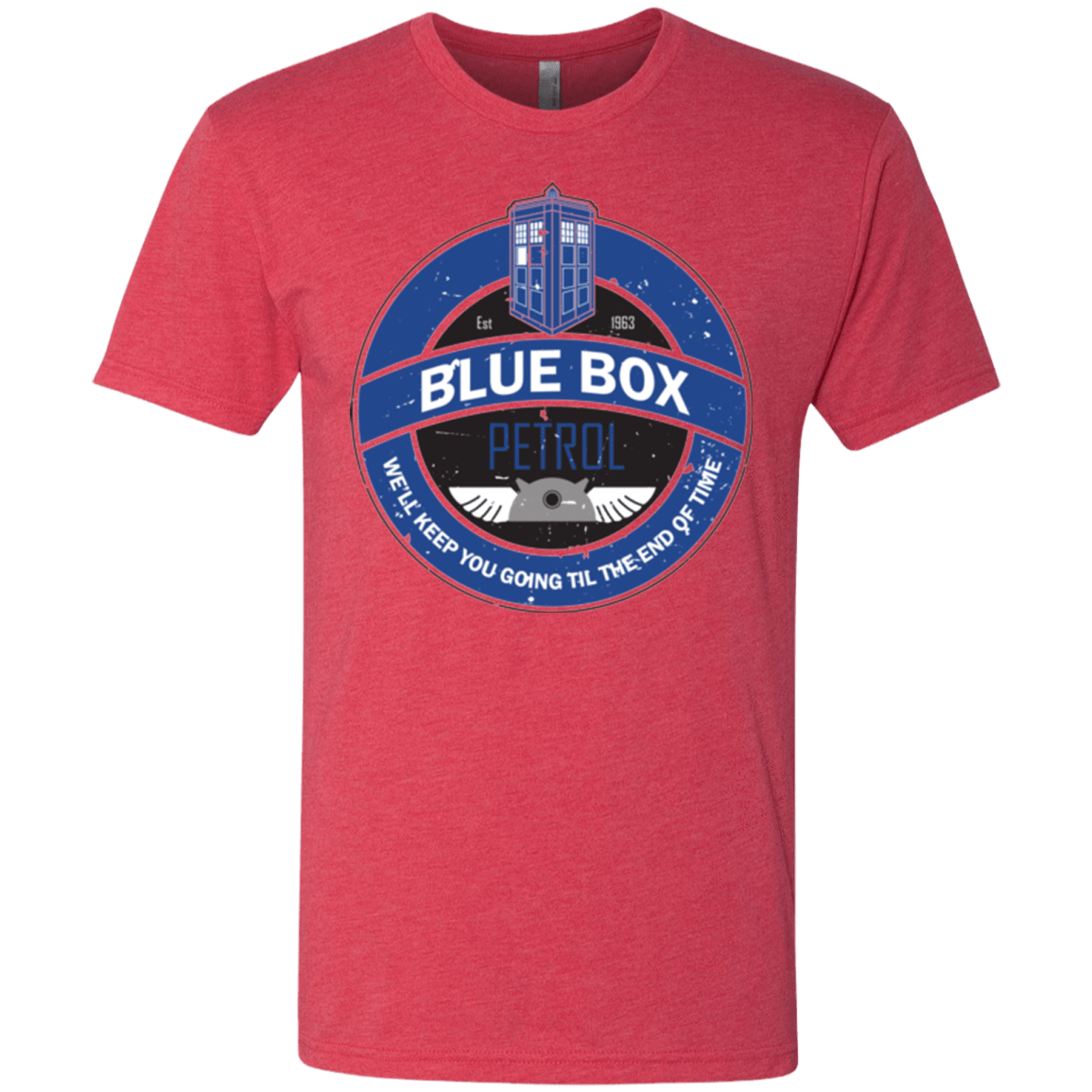 T-Shirts Vintage Red / Small Blue Box V7(1) Men's Triblend T-Shirt