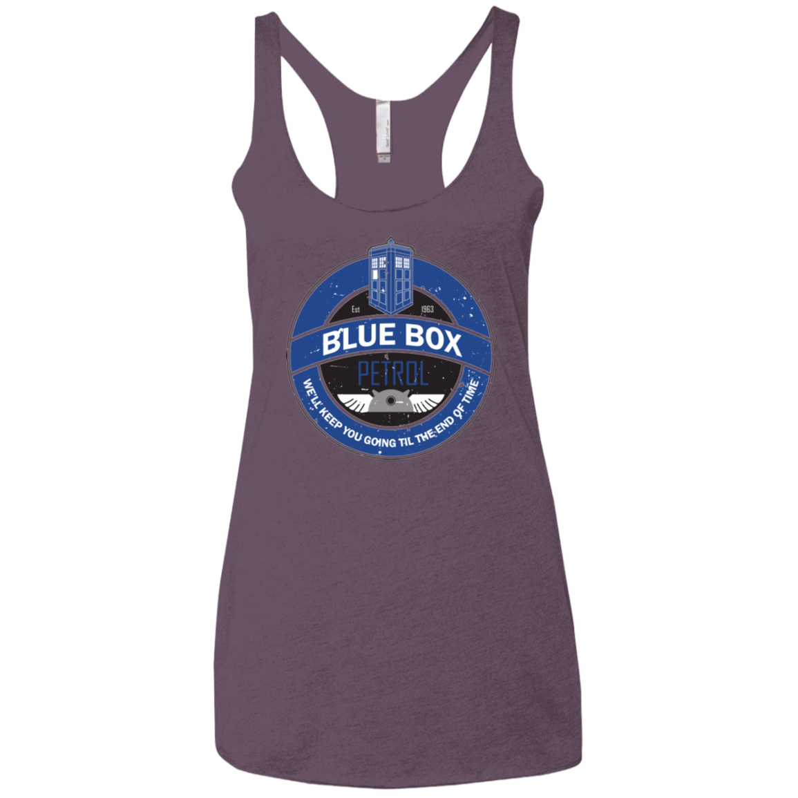 T-Shirts Vintage Purple / X-Small Blue Box V7(1) Women's Triblend Racerback Tank