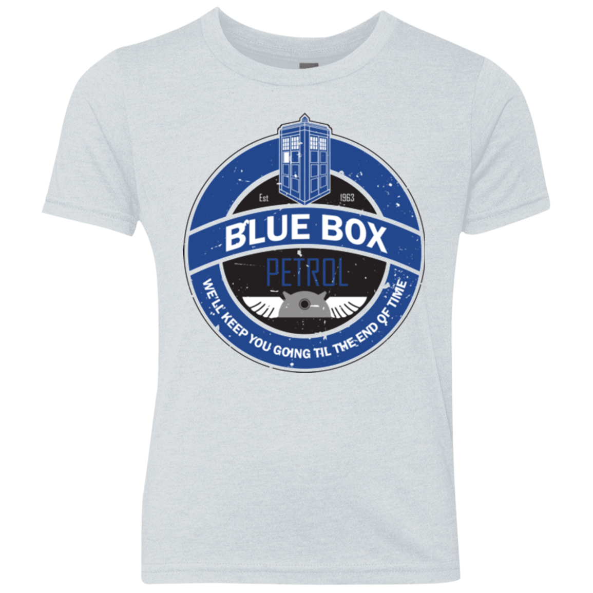 T-Shirts Heather White / YXS Blue Box V7(1) Youth Triblend T-Shirt