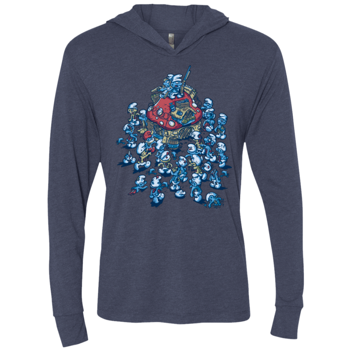 T-Shirts Vintage Navy / X-Small BLUE HORDE Triblend Long Sleeve Hoodie Tee