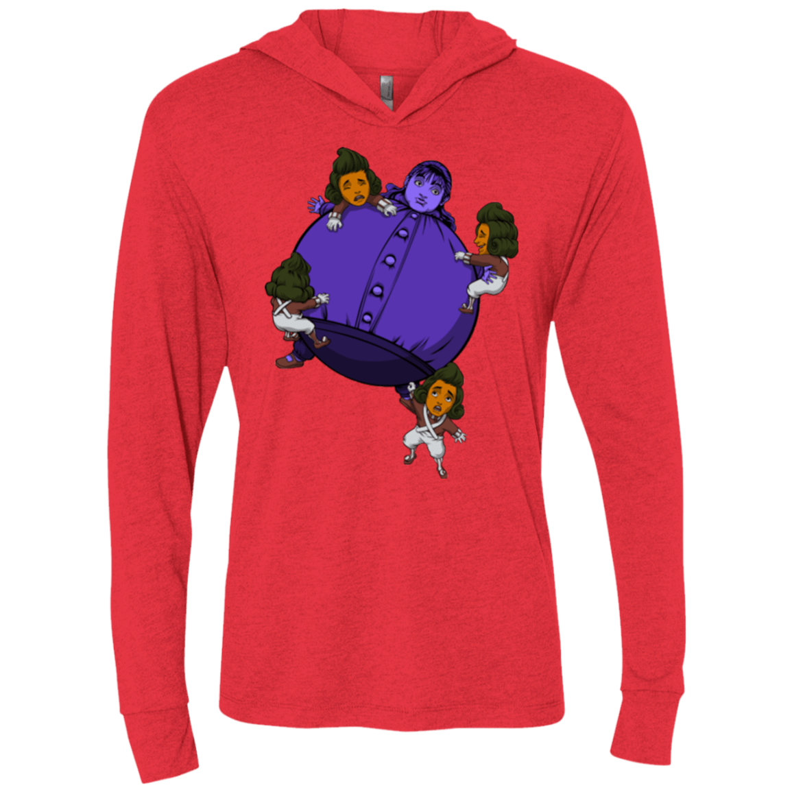 T-Shirts Vintage Red / X-Small Blue In the Face Triblend Long Sleeve Hoodie Tee