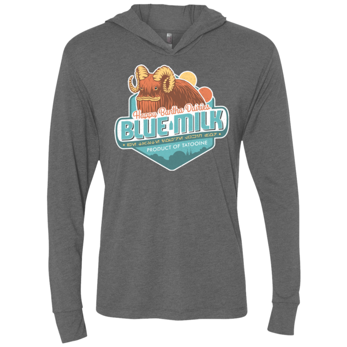 T-Shirts Premium Heather / X-Small Blue Milk Triblend Long Sleeve Hoodie Tee