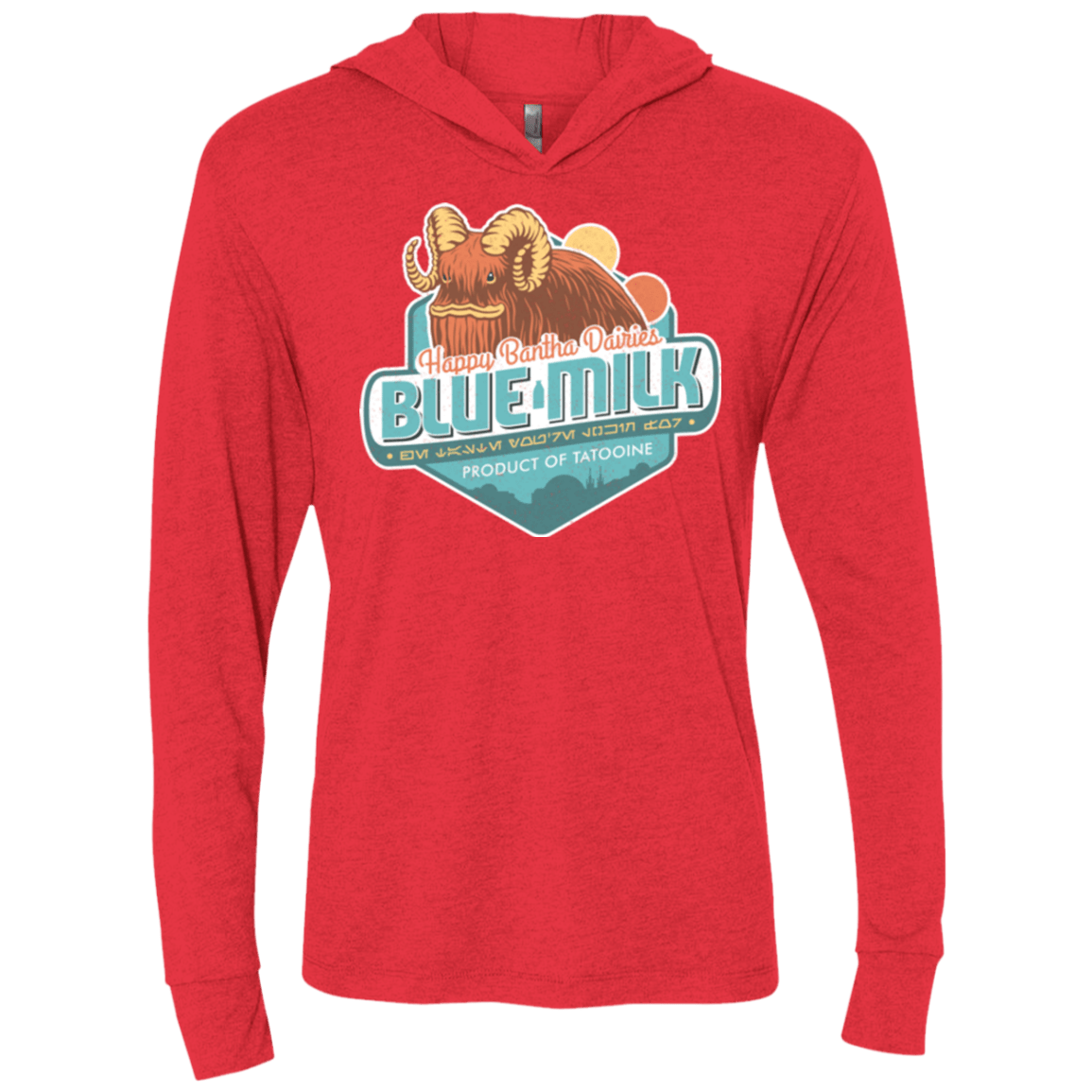 T-Shirts Vintage Red / X-Small Blue Milk Triblend Long Sleeve Hoodie Tee