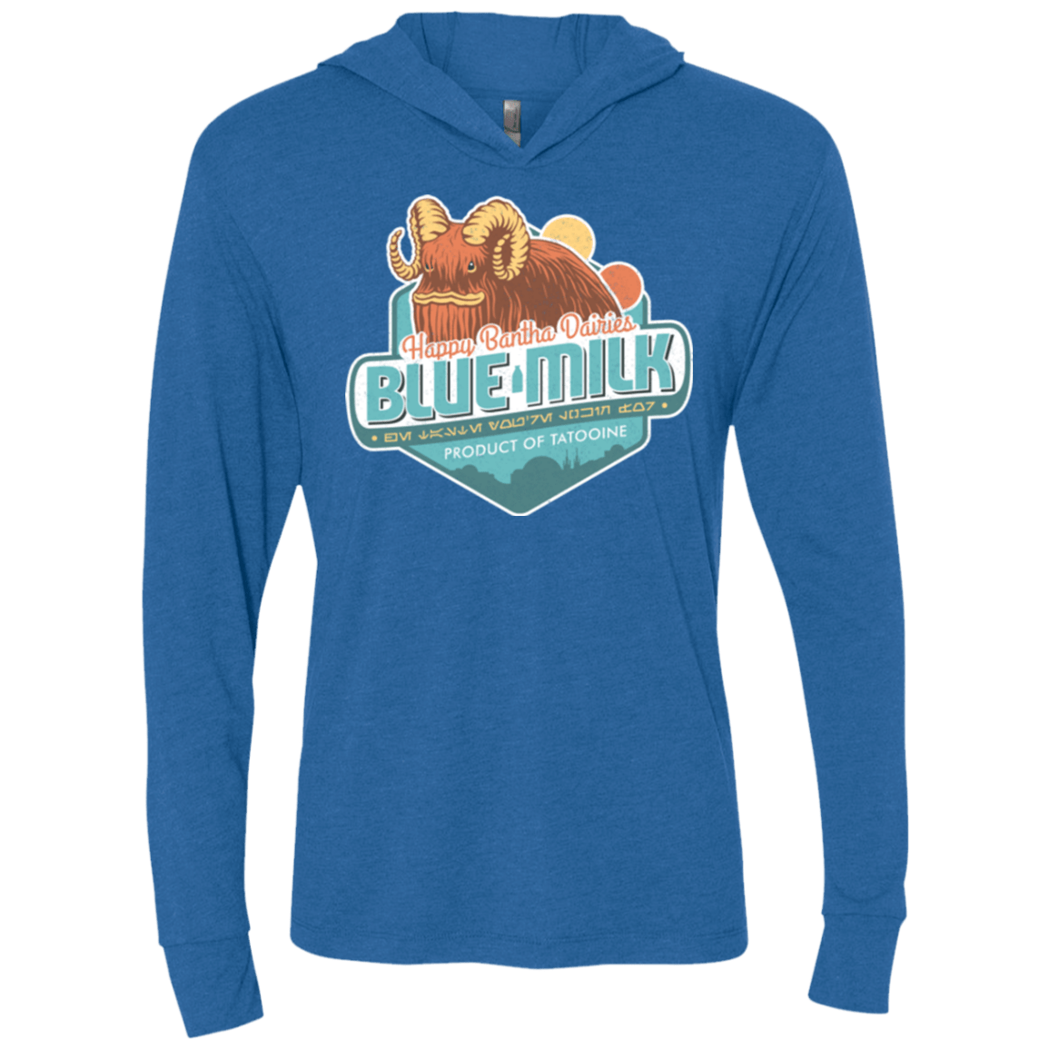 T-Shirts Vintage Royal / X-Small Blue Milk Triblend Long Sleeve Hoodie Tee