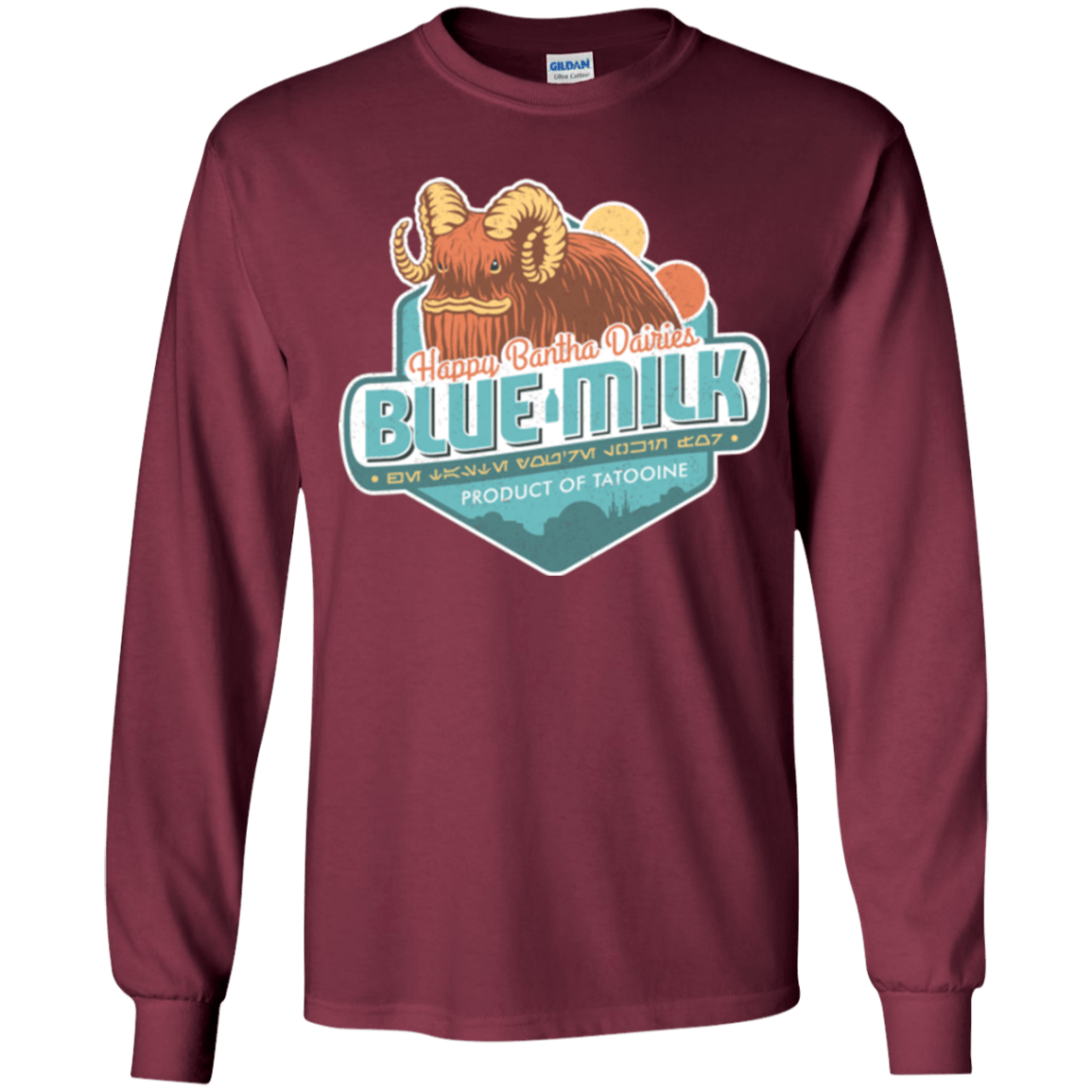 T-Shirts Maroon / YS Blue Milk Youth Long Sleeve T-Shirt