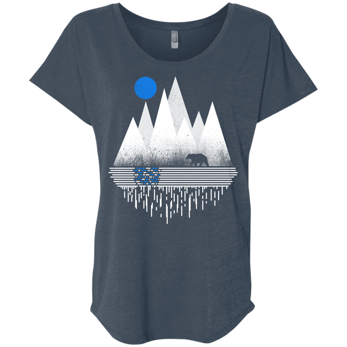 T-Shirts Indigo / X-Small Blue Moon Triblend Dolman Sleeve